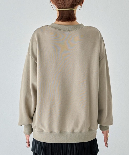 「LAVEANGE」 スウェットカットソー 3L グレー レディース_画像4