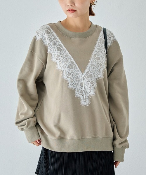 「LAVEANGE」 スウェットカットソー 3L グレー レディース_画像9