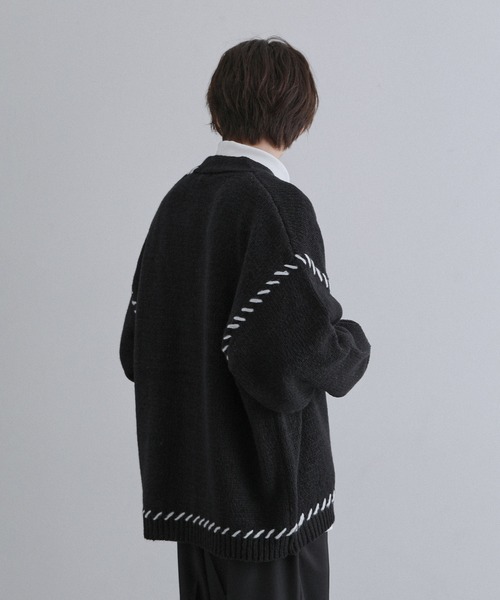 「JUNRED」 ニットカーディガン S ブラック メンズ_画像5