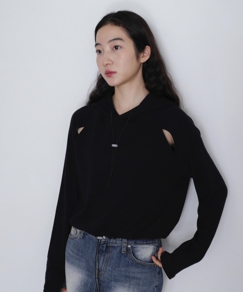 「Uenui」 プルオーバーパーカー FREE ブラック レディース_画像2