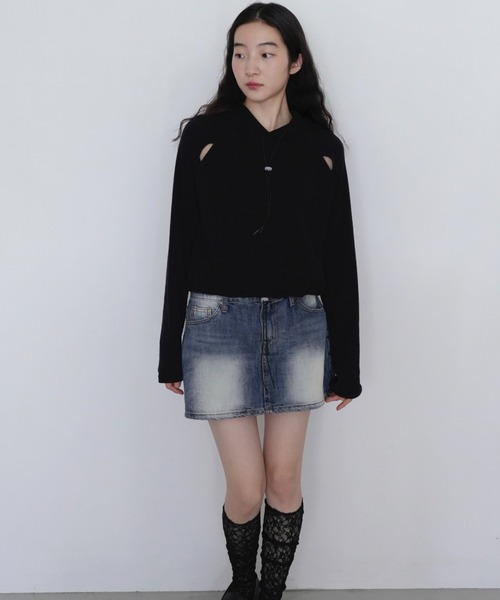 「Uenui」 プルオーバーパーカー FREE ブラック レディース_画像7