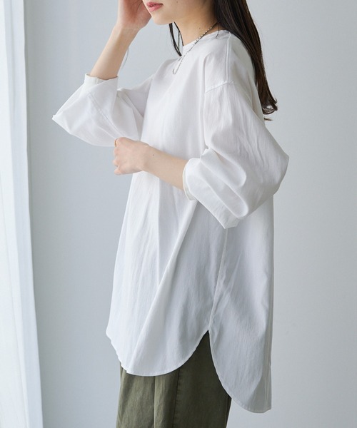 ⚫︎専用⚫︎タグ付き⭐︎万能ブラウス ウィングショルダー バンドカラー ブラウス[品番：ADEW0004176]｜ad
