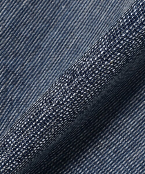 シャツ Open Collar Indigo Linen Stripe メンズの画像