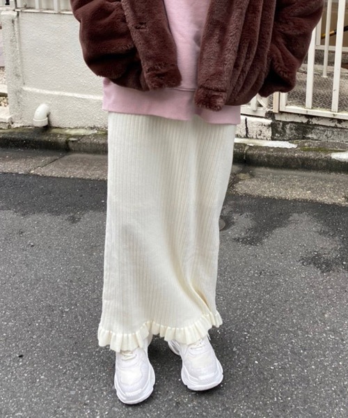 「one after another NICE CLAUP」 ロングスカート FREE ラベンダー レディース_画像4