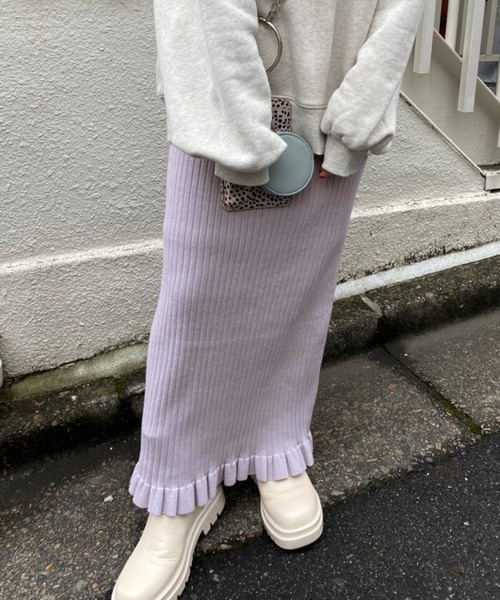 「one after another NICE CLAUP」 ロングスカート FREE ラベンダー レディース_画像8