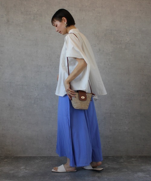 「SELECT LEVERY」 半袖シャツ LARGE ボルドー レディース_画像2