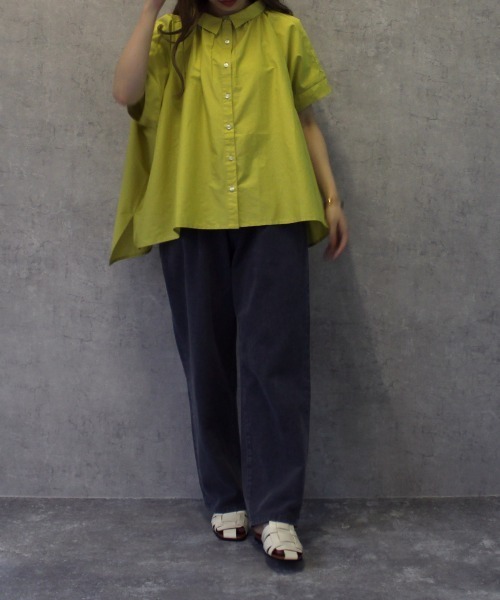 「SELECT LEVERY」 半袖シャツ LARGE ボルドー レディース_画像3