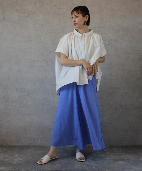 「SELECT LEVERY」 半袖シャツ LARGE ボルドー レディース_画像4