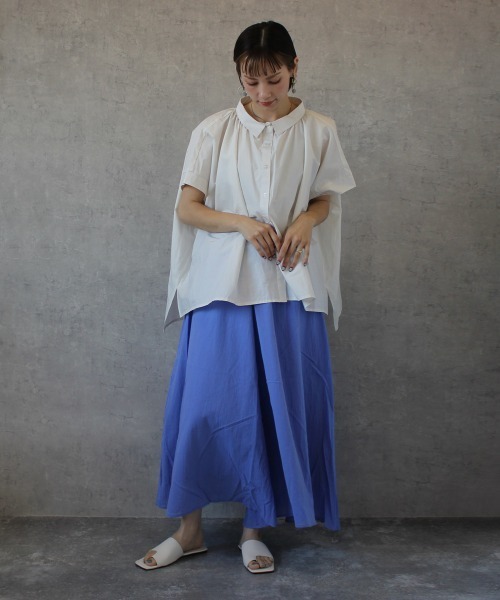 「SELECT LEVERY」 半袖シャツ LARGE ボルドー レディース_画像5