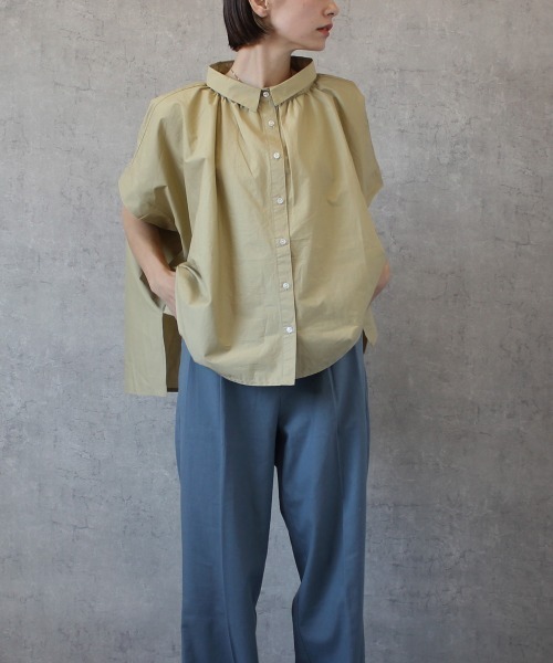 「SELECT LEVERY」 半袖シャツ LARGE ボルドー レディース_画像7
