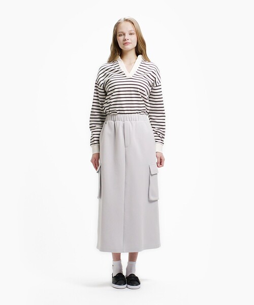 LACOSTE（ラコステ） スカート ダブルフェイスジャージカーゴフレア
