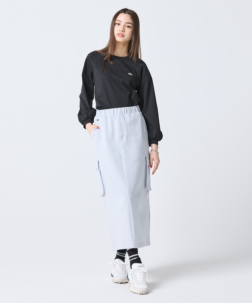 LACOSTE（ラコステ） スカート ダブルフェイスジャージカーゴフレア