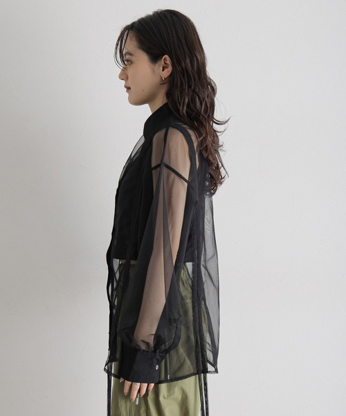 「RAGEBLUE」 長袖シャツ FREE ライトグレー レディース_画像2