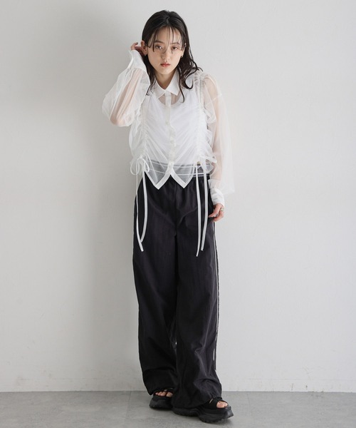 「RAGEBLUE」 長袖シャツ FREE ライトグレー レディース_画像3