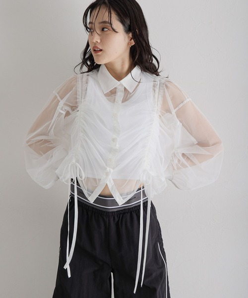 「RAGEBLUE」 長袖シャツ FREE ライトグレー レディース_画像6