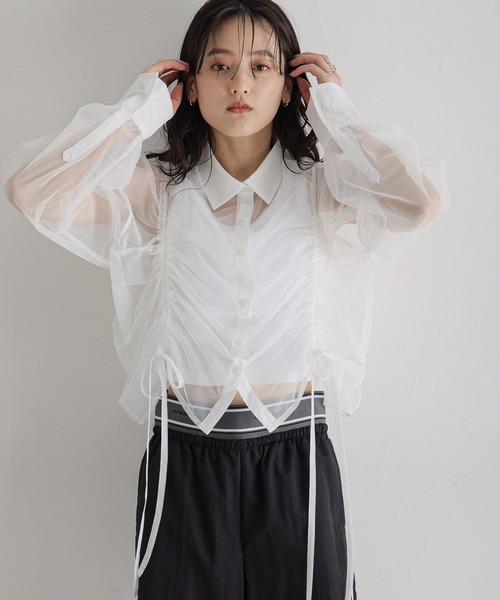 「RAGEBLUE」 長袖シャツ FREE ライトグレー レディース_画像7