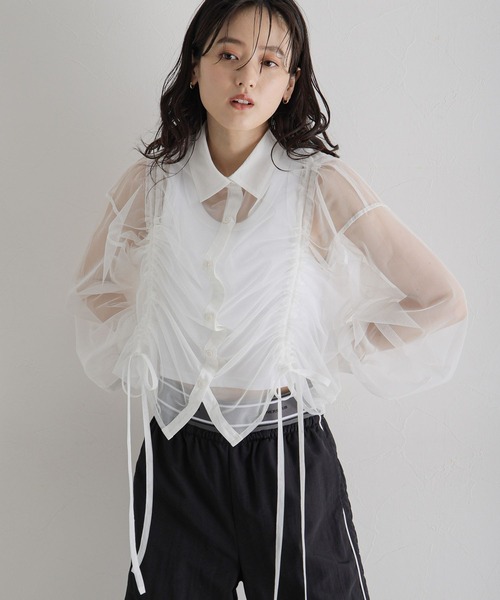 「RAGEBLUE」 長袖シャツ FREE ライトグレー レディース_画像8