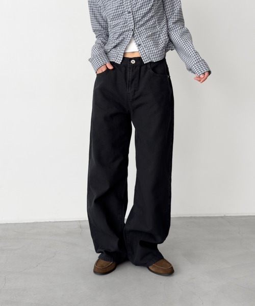 パンツ El mar　キャンバスストレートパンツ レディースの画像