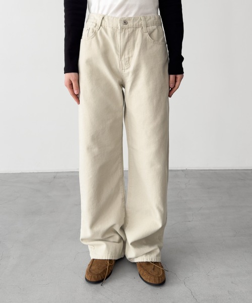 パンツ El mar　キャンバスストレートパンツ レディースの画像