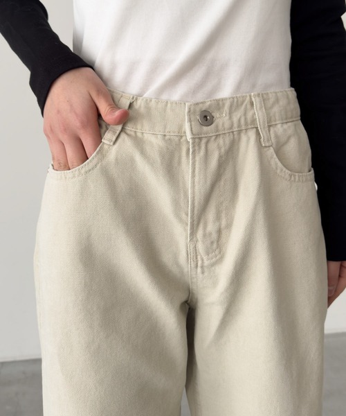 パンツ El mar　キャンバスストレートパンツ レディースの画像