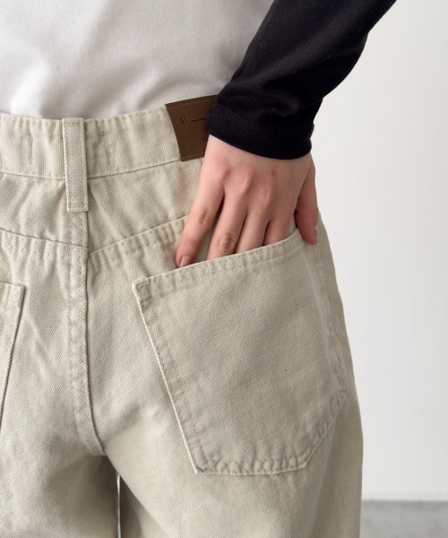 パンツ El mar　キャンバスストレートパンツ レディースの画像