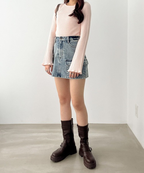 「Heather」 長袖ニット FREE アイボリー レディース_画像5