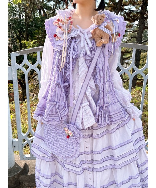 PINK HOUSE(ピンクハウス) ベスト ジレ リボンモチーフいっぱい PINK HOUSE(ピンクハウス) ベスト ジレ リボンモチーフいっぱい