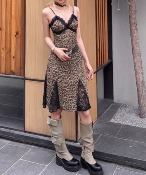 「LADY LIKE」 キャミソールワンピース M ベージュ レディース_画像4