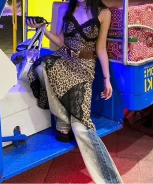 「LADY LIKE」 キャミソールワンピース M ベージュ レディース_画像7