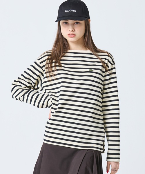 LACOSTE（ラコステ） tシャツ スクエアネックボーダー長袖Tシャツ
