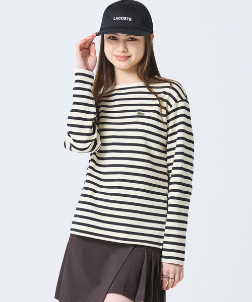 LACOSTE（ラコステ） tシャツ スクエアネックボーダー長袖Tシャツ