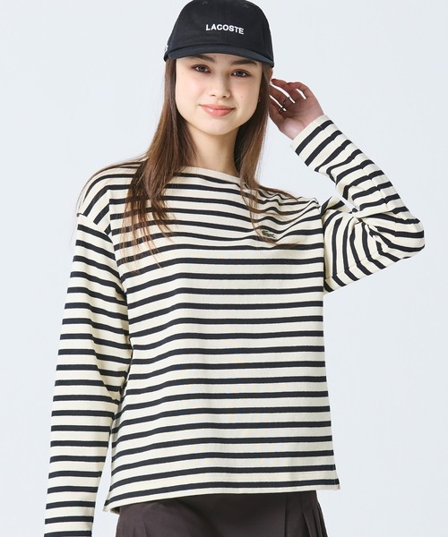 LACOSTE（ラコステ） tシャツ スクエアネックボーダー長袖Tシャツ
