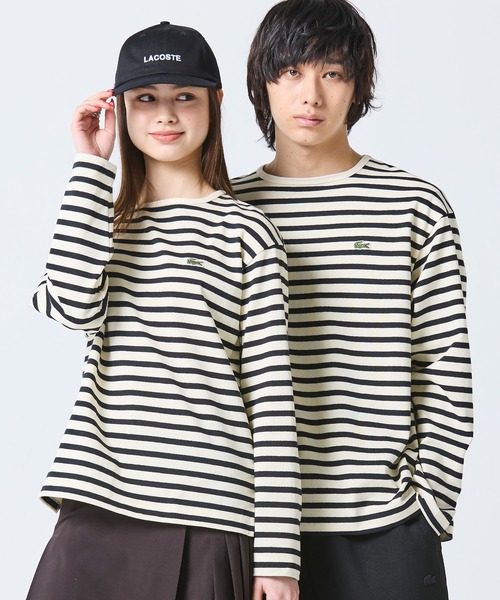 LACOSTE（ラコステ） tシャツ スクエアネックボーダー長袖Tシャツ