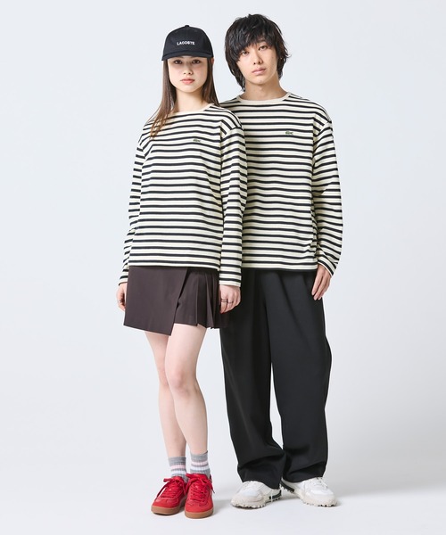 LACOSTE（ラコステ） tシャツ スクエアネックボーダー長袖Tシャツ