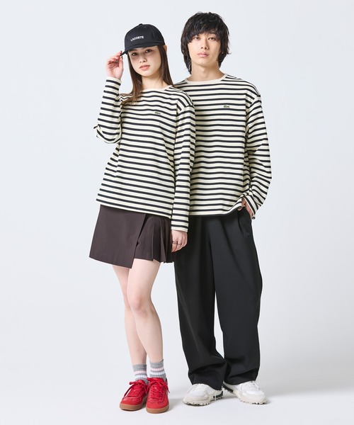 LACOSTE（ラコステ） tシャツ スクエアネックボーダー長袖Tシャツ