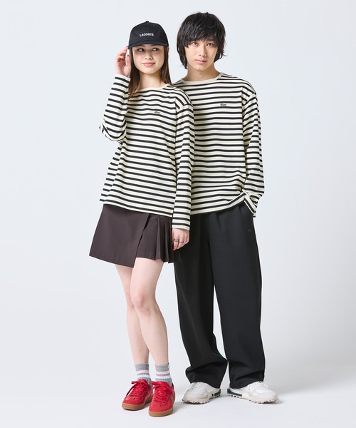 LACOSTE（ラコステ） tシャツ スクエアネックボーダー長袖Tシャツ