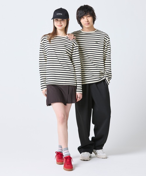 LACOSTE（ラコステ） tシャツ スクエアネックボーダー長袖Tシャツ
