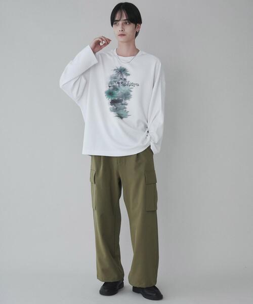 「LUCY」 長袖Tシャツ MEDIUM ホワイト メンズ_画像3