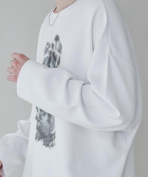 「LUCY」 長袖Tシャツ MEDIUM ホワイト メンズ_画像5