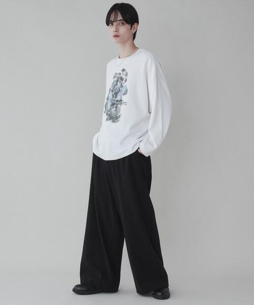 「LUCY」 長袖Tシャツ MEDIUM ホワイト メンズ_画像9