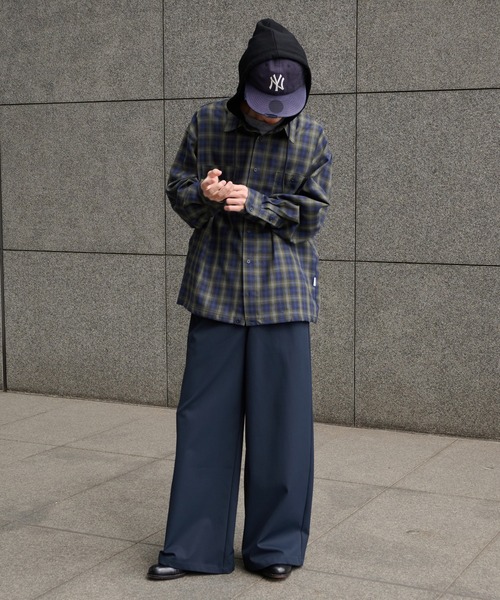 Perushu スラックス SAILOR STYLE ASYMMETRIC BUTTON WIDE SLACKS