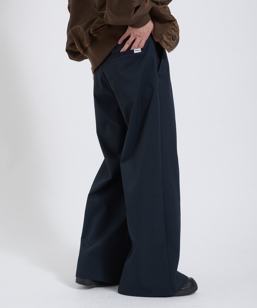 Perushu スラックス SAILOR STYLE ASYMMETRIC BUTTON WIDE SLACKS