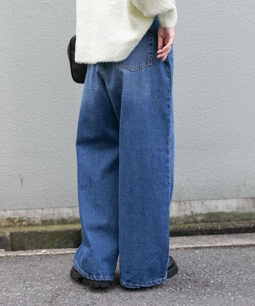「ITEMS URBANRESEARCH」 デニムパンツ SMALL インディゴブルー レディース_画像3