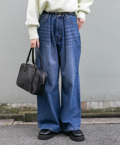 「ITEMS URBANRESEARCH」 デニムパンツ SMALL インディゴブルー レディース_画像4