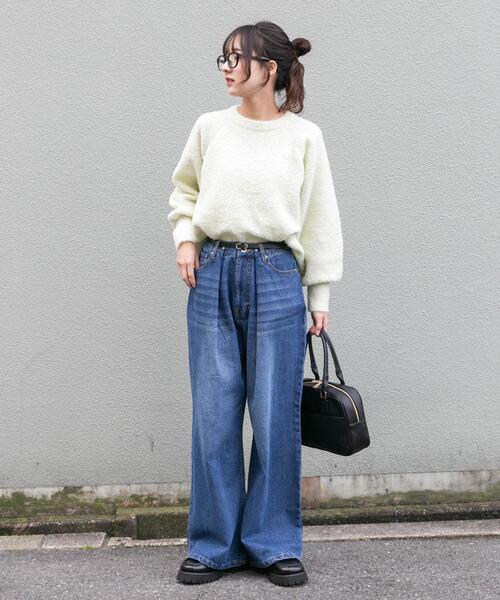 「ITEMS URBANRESEARCH」 デニムパンツ SMALL インディゴブルー レディース_画像5