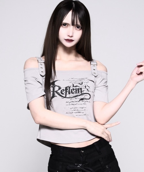 REFLEM（レフレム） tシャツ 「REFLEM/レフレム」オフショルクロップド