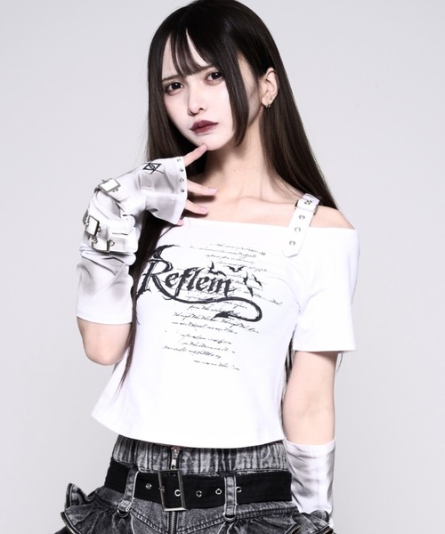 REFLEM（レフレム） tシャツ 「REFLEM/レフレム」オフショルクロップド