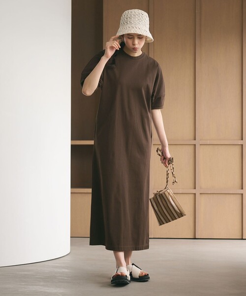 ワンピース 「WEB限定 Wardrobe DAILY MINIMAL」パフスリーブ カットワンピース UVカット 接触冷感の画像
