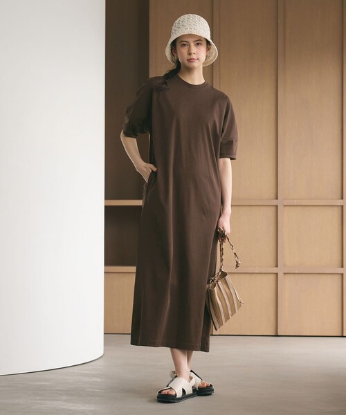 ワンピース 「WEB限定 Wardrobe DAILY MINIMAL」パフスリーブ カットワンピース UVカット 接触冷感の画像