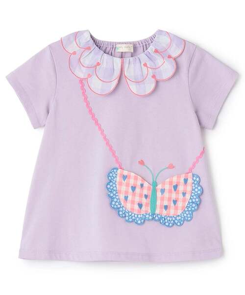 tシャツ ちょうちょポシェットTシャツ キッズ 子供服 女の子の画像